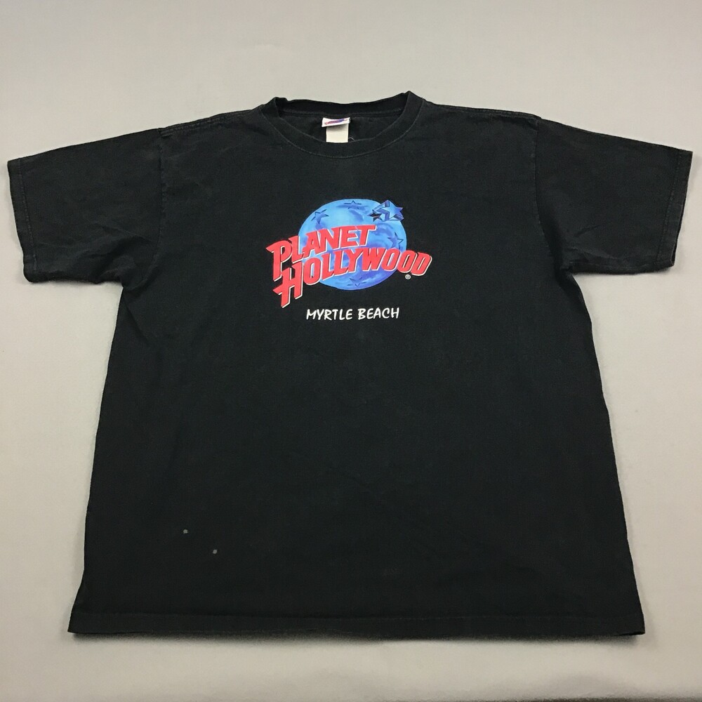 Vintage Planet Hollywood Shirt Men Extra Large Black Myrtle Beach Graphic XL USA
